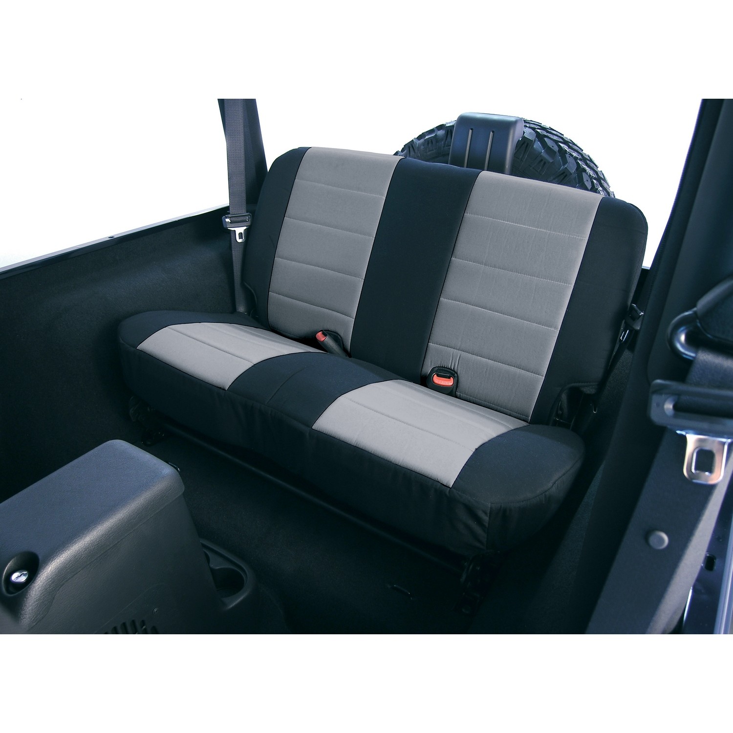 Rear Seat Covers, Grey/Black Neoprene, TJ 03-06 () | Jeepey - Jeep  parts, spares and accessories