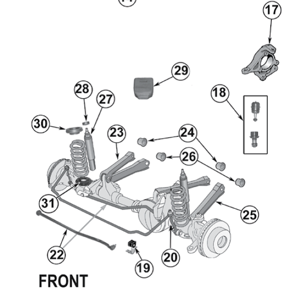 Front Upper Spring Isolator, WJ (52088257) | Jeepey - Jeep parts ...